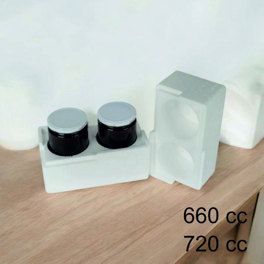 Strafor 660cc Kavanoz Kutusu 2 li (5 Lİ PAKET)