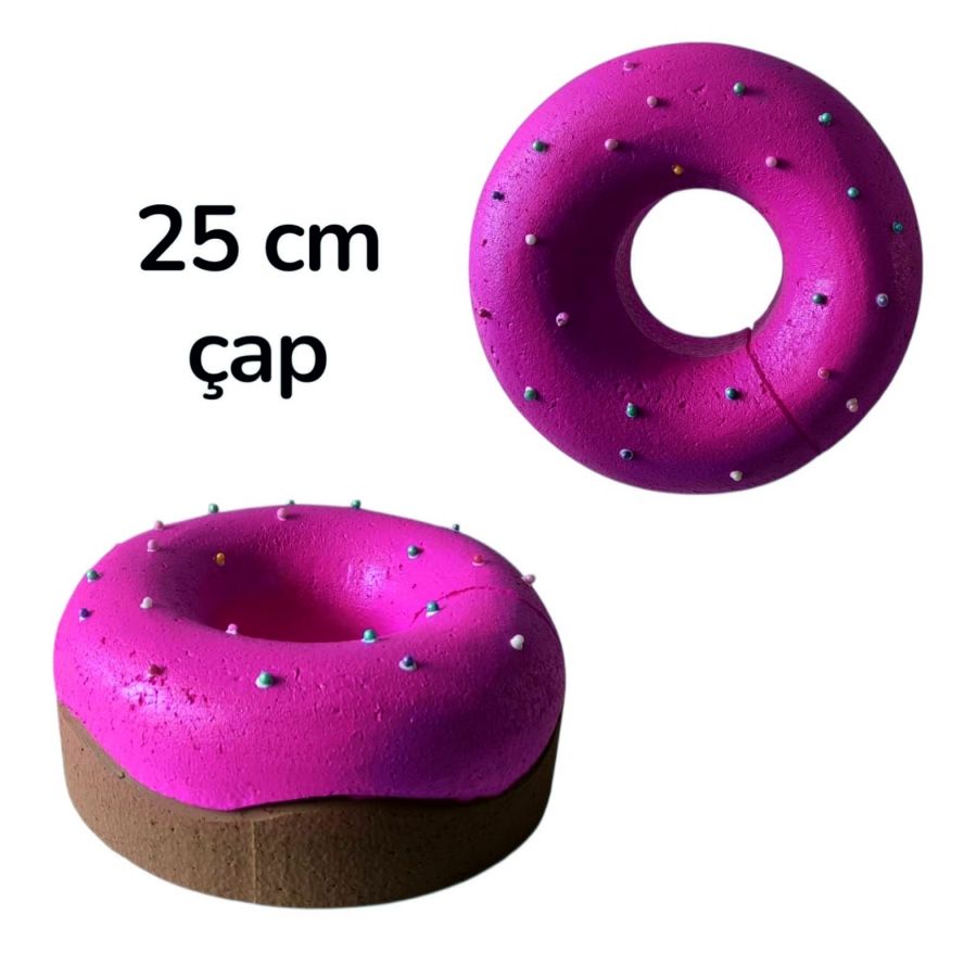 25 cm strafor  donat fuşya renk 