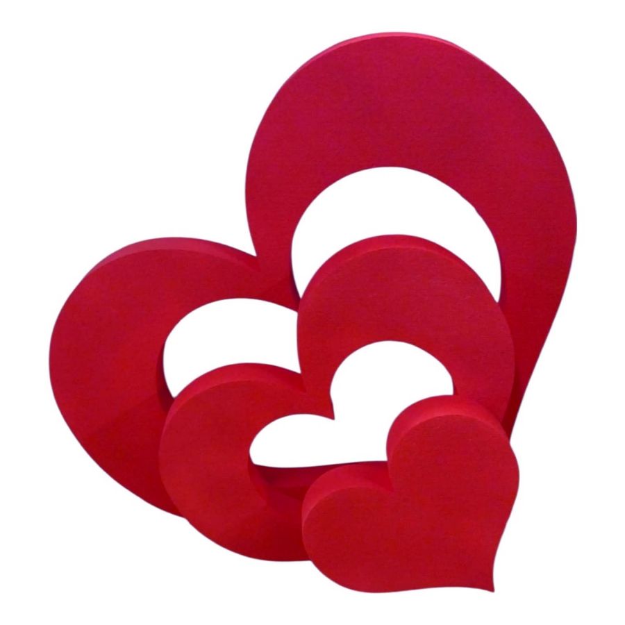 Strafor Kalp 100 cm kırmızı boyalı 